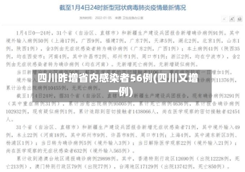 四川昨增省内感染者56例(四川又增一例)