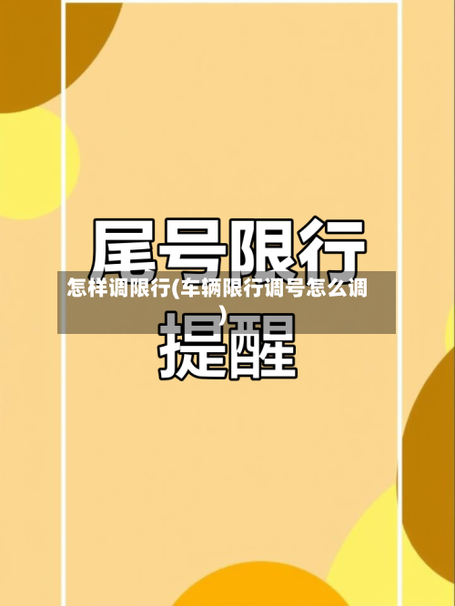 怎样调限行(车辆限行调号怎么调)