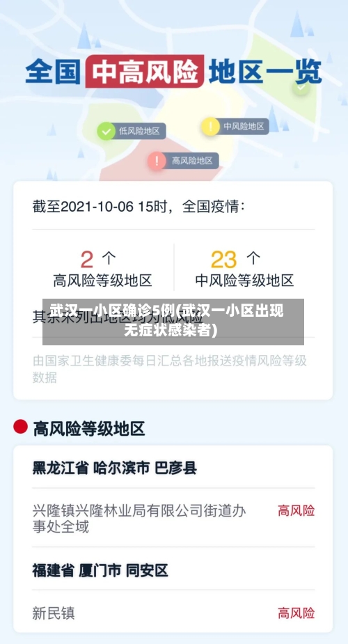 武汉一小区确诊5例(武汉一小区出现无症状感染者)