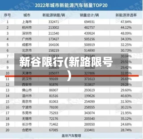 新谷限行(新路限号)