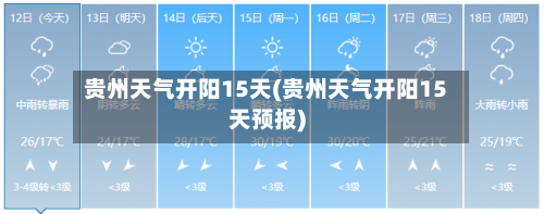 贵州天气开阳15天(贵州天气开阳15天预报)