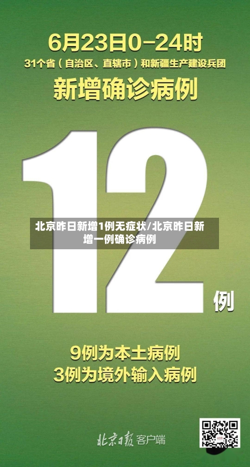 北京昨日新增1例无症状/北京昨日新增一例确诊病例