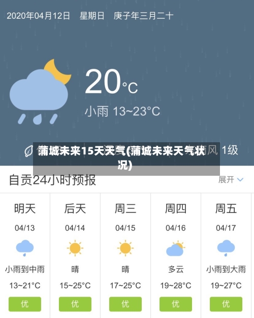蒲城未来15天天气(蒲城未来天气状况)