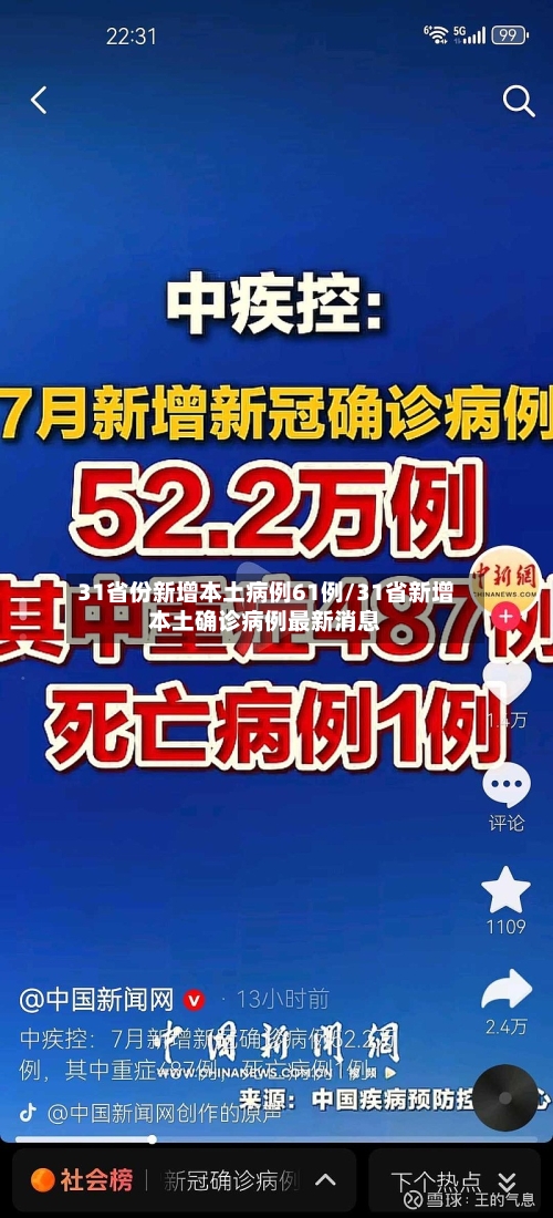 31省份新增本土病例61例/31省新增本土确诊病例最新消息