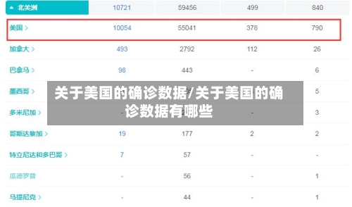 关于美国的确诊数据/关于美国的确诊数据有哪些