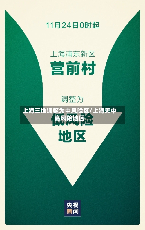 上海三地调整为中风险区/上海无中高风险地区