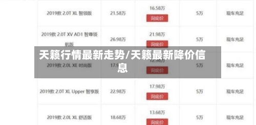 天籁行情最新走势/天籁最新降价信息