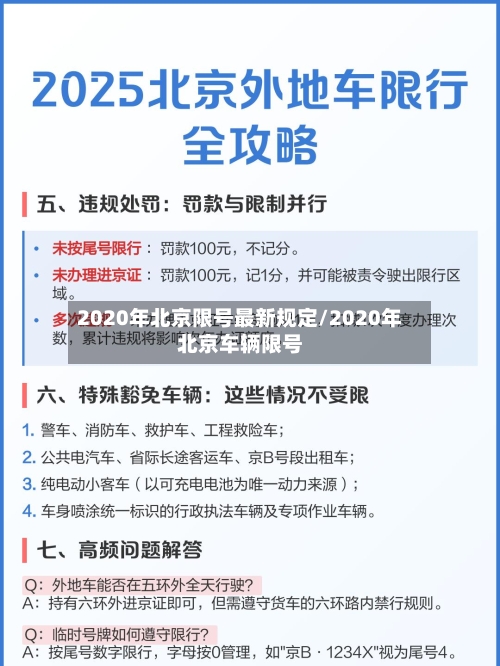 2020年北京限号最新规定/2020年北京车辆限号