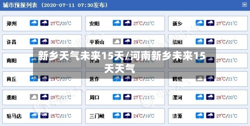 新乡天气未来15天/河南新乡未来15天天气