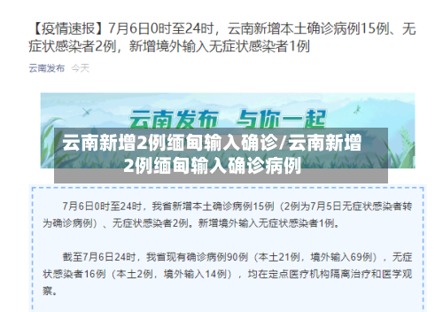 云南新增2例缅甸输入确诊/云南新增2例缅甸输入确诊病例