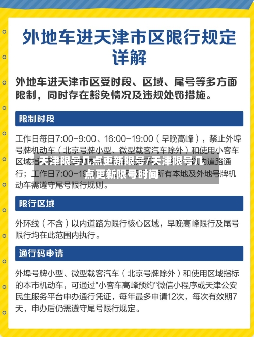 天津限号几点更新限号/天津限号几点更新限号时间